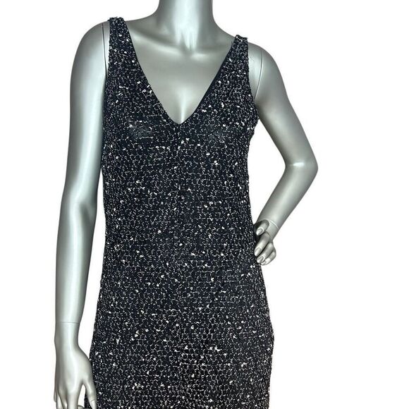 ZARA Black Mesh Slip Midi Dress Size S (003) - Picture 2 of 12